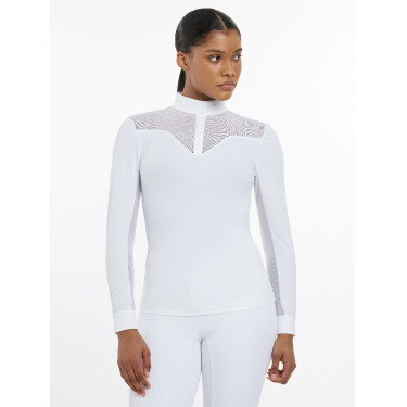 Polo de concours LeMieux Emily manches longues Blanc