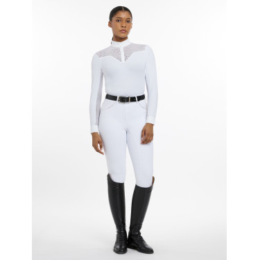 Polo de concours LeMieux Emily manches longues Blanc
