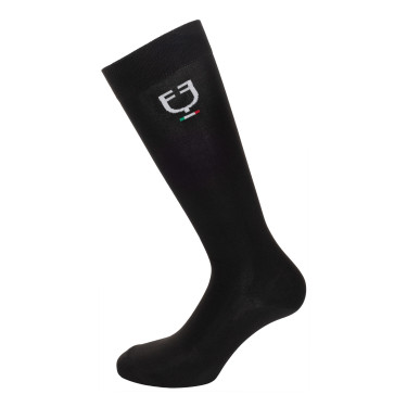 Chaussettes techniques extensibles avec drapeau italien Equestro Noir Chaussettes techniques extensibles avec drapeau italien Equestro Noir