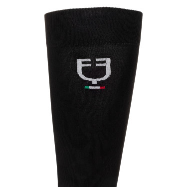 Chaussettes techniques extensibles avec drapeau italien Equestro Noir Chaussettes techniques extensibles avec drapeau italien Equestro Noir