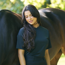 T-shirt Imperial Riding Horse Angel femme Noir