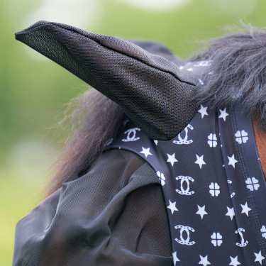 Masque anti-mouches avec nez Imperial Riding Trail ride Noir AOP Motifs