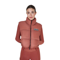 Gilet court zippé femme Equestro Séquoia Marron