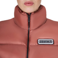 Gilet court zippé femme Equestro Séquoia Marron
