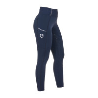 Legging ajustés femme avec grip complet Classic Equestro Marine blazer / blanc Bleu marine