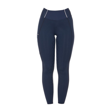 Legging ajustés femme avec grip complet Classic Equestro Marine blazer / blanc Bleu marine