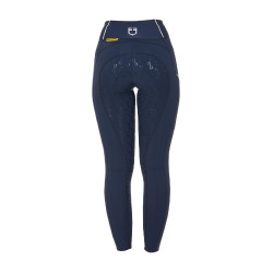 Legging ajustés femme avec grip complet Classic Equestro Marine blazer / blanc Bleu marine