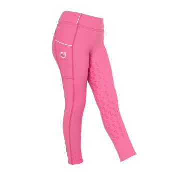Legging fille cintré avec grip et logo Equestro Legging fille cintré avec grip et logo Equestro