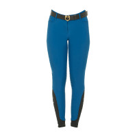 Pantalon ajusté avec grip femme avec logo Zenda Equestro Bleu corail