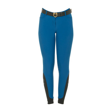 Pantalon ajusté avec grip femme avec logo Zenda Equestro Bleu corail