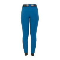Pantalon ajusté avec grip femme avec logo Zenda Equestro Bleu corail