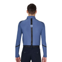 Polo d'entraînement manches longues pour homme coupe ajustée Equestro Bering sea Bleu Polo d'entraînement manches longues pour homme coupe ajustée Equestro Bering sea Bleu