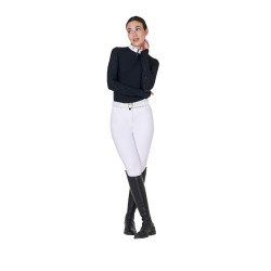 Polo dec concours slim fit femme avec inserts en mesh Equestro Noir