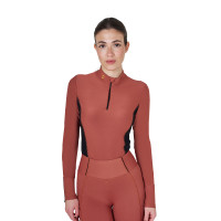 Polo Technique d'Entraînement Femme Manches Longues Equestro Rose caméo Polo Technique d'Entraînement Femme Manches Longues Equestro Rose caméo
