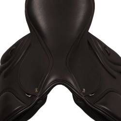 Selle de saut en cuir double modèle Las Vegas Supreme Marron foncé