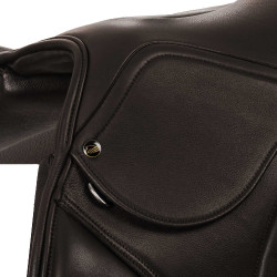 Selle de saut en cuir double modèle Las Vegas Supreme Marron foncé