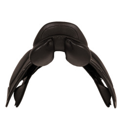 Selle de saut en cuir double modèle Las Vegas Supreme Marron foncé