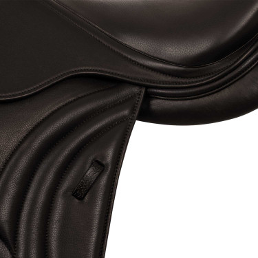 Selle de saut en cuir double modèle Las Vegas Supreme Marron foncé
