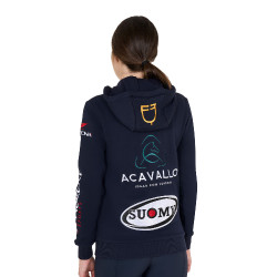 Sweat à capuche femme avec multi-logo nouveau Equestro Marine blazer Bleu marine