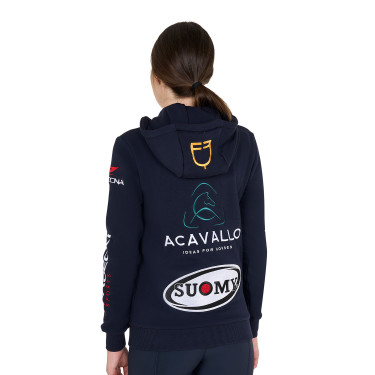 Sweat à capuche femme avec multi-logo nouveau Equestro Sweat à capuche femme avec multi-logo nouveau Equestro