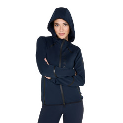 Sweat-shirt technique femme en jersey avec fermeture éclair Equestro Marine blazer Bleu marine