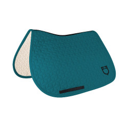 Tapis de selle de saut en matelassage cubique Equestro Pétrole