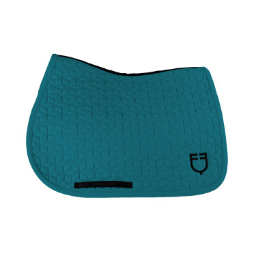 Tapis de selle de saut en matelassage cubique Equestro Pétrole Tapis de selle de saut en matelassage cubique Equestro Pétrole