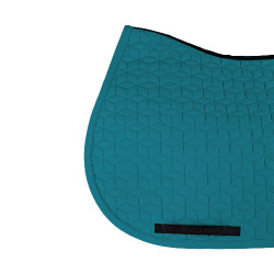 Tapis de selle de saut en matelassage cubique Equestro Pétrole