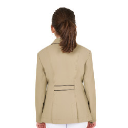 Veste de concours Equestro fille en tissu technique Encens Beige Veste de concours Equestro fille en tissu technique Encens Beige