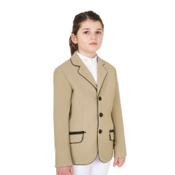 Veste de concours Equestro fille en tissu technique Encens Beige Veste de concours Equestro fille en tissu technique Encens Beige