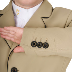 Veste de concours Equestro fille en tissu technique Encens Beige Veste de concours Equestro fille en tissu technique Encens Beige