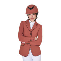 Veste de concours femme en tissu technique stretch Equestro Séquoia Marron Veste de concours femme en tissu technique stretch Equestro Séquoia Marron