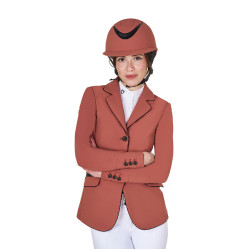 Veste de concours femme en tissu technique stretch Equestro Séquoia Marron