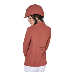 Veste de concours femme en tissu technique stretch Equestro Séquoia Marron