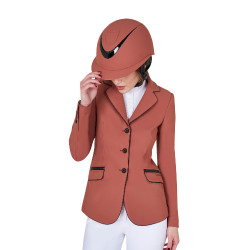 Veste de concours femme en tissu technique stretch Equestro Séquoia Marron