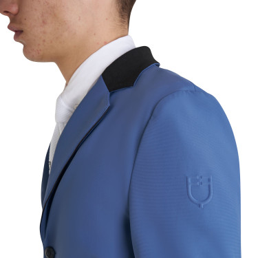 Veste de concours homme 3 boutons Elegance Equestro Bering sea Bleu