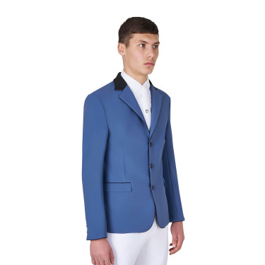 Veste de concours homme 3 boutons Elegance Equestro Bering sea Bleu