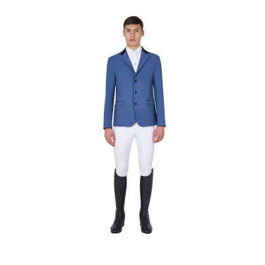 Veste de concours homme 3 boutons Elegance Equestro Bering sea Bleu