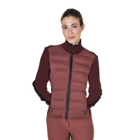 Veste Equestro femme en nylon et tricot avec fermeture éclair Rose cameo
