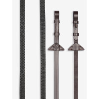 Rênes en caoutchouc souple LeMieux Havane / argent Marron