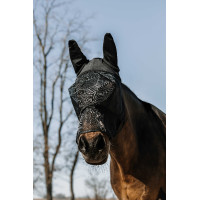 Masque anti-mouches anti-UV Equithème Soft avec nez Noir