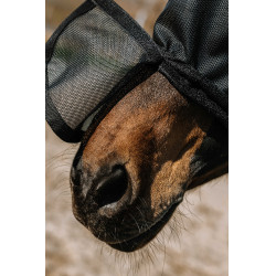 Masque anti-mouches anti-UV Equithème Protec Noir