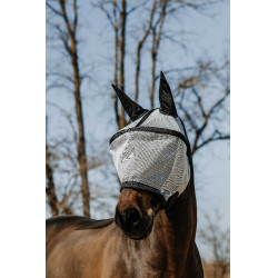 Masque anti-mouches anti-UV Equithème Protec Argenté Masque anti-mouches anti-UV Equithème Protec Argenté