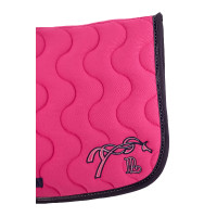 Tapis de selle Pénélope Classique Fushia / marine Rose Tapis de selle Pénélope Classique Fushia / marine Rose