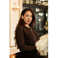 Sweat zippé maille Harcour Amelie Cacao Marron Sweat zippé maille Harcour Amelie Cacao Marron