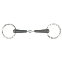 Mors de filet simple brisure caoutchouc anneaux Chantilly Horze Noir