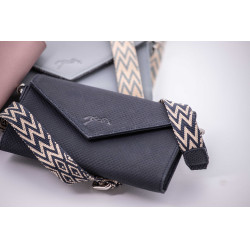 Pochette Pénélope Phone Pocket cuir perforé noir Pochette Pénélope Phone Pocket cuir perforé noir