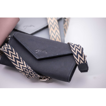 Pochette Pénélope Phone Pocket cuir perforé noir Pochette Pénélope Phone Pocket cuir perforé noir