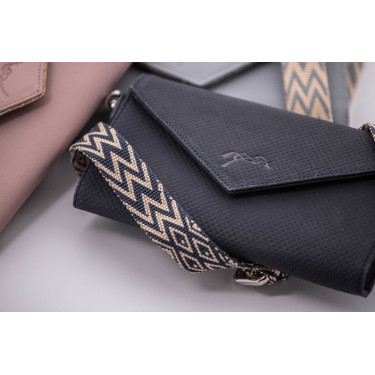 Pochette Pénélope Phone Pocket cuir perforé noir Pochette Pénélope Phone Pocket cuir perforé noir