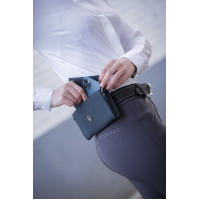 Pochette Pénélope Phone Pocket cuir perforé noir